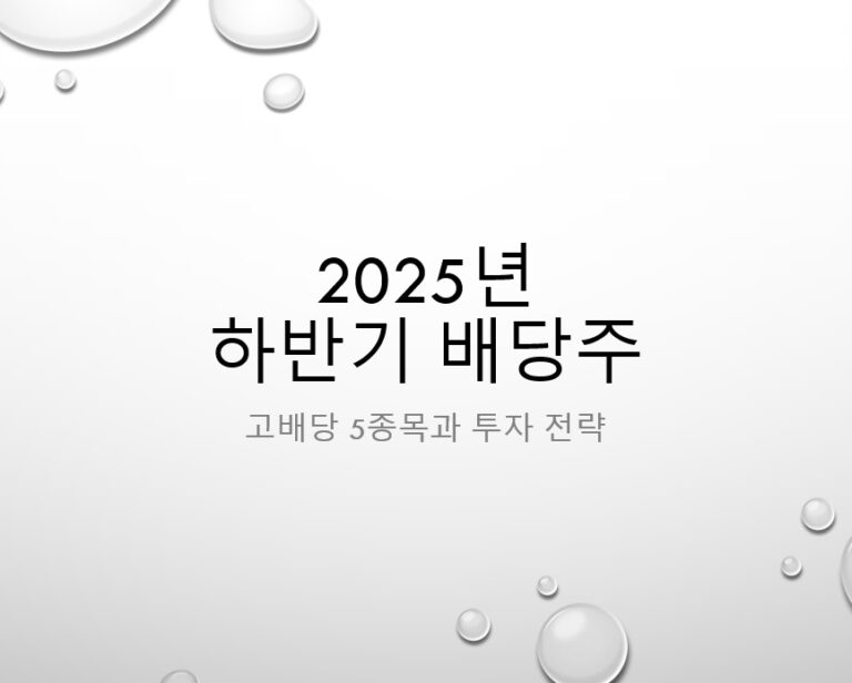 2025 하반기 배당주